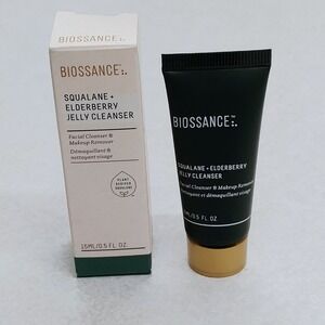 Biossance Squalane Elderberry Jelly Cleanser Facial Makeup Remover 15ml 0.5oz
